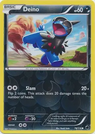 Deino Reverse Holo Pokemon card from Plasma Freeze