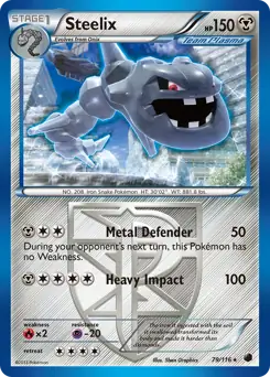 Steelix Pokemon card from Plasma Freeze