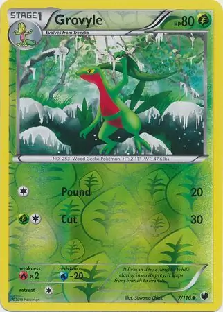 Grovyle Reverse Holo Pokemon card from Plasma Freeze