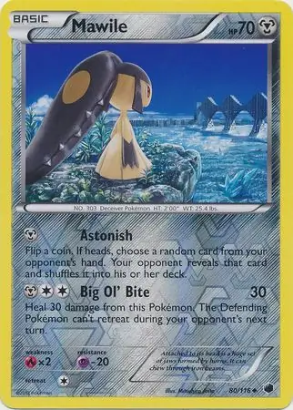 Mawile Reverse Holo Pokemon card from Plasma Freeze