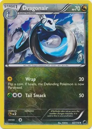 Dragonair Reverse Holo Pokemon card from Plasma Freeze