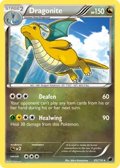 Dragonite Pokemon card from Plasma Freeze