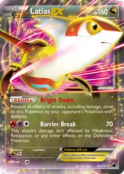 Latias EX Pokemon card from Plasma Freeze