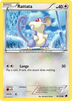 Rattata Pokemon card from Plasma Freeze