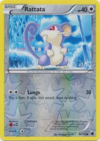 Rattata Reverse Holo Pokemon card from Plasma Freeze