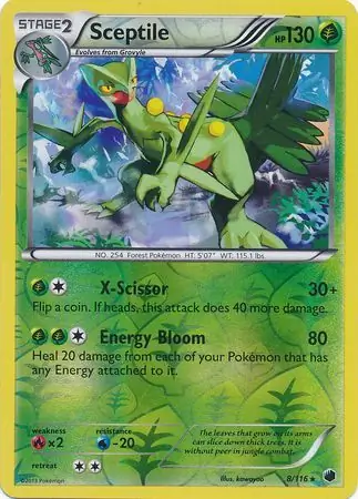 Sceptile Reverse Holo Pokemon card from Plasma Freeze
