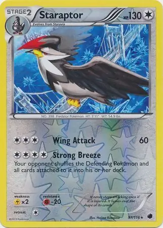 Staraptor Reverse Holo Pokemon card from Plasma Freeze