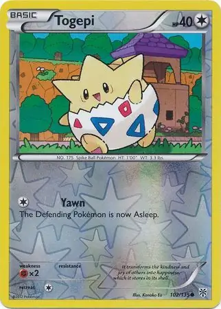 Togepi Reverse Holo Pokemon card from Plasma Storm