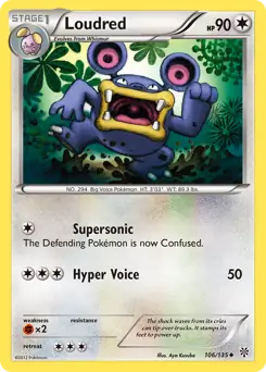Loudred Pokemon card from Plasma Storm