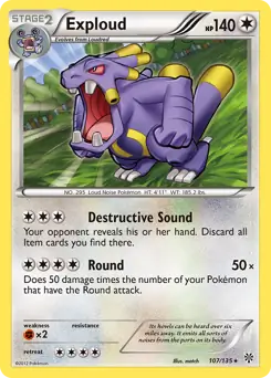 Exploud Pokemon card from Plasma Storm
