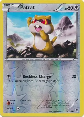 Patrat Reverse Holo Pokemon card from Plasma Storm