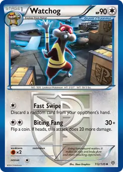 Watchog Pokemon card from Plasma Storm