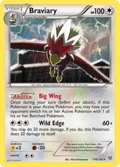 Braviary Pokemon card from Plasma Storm