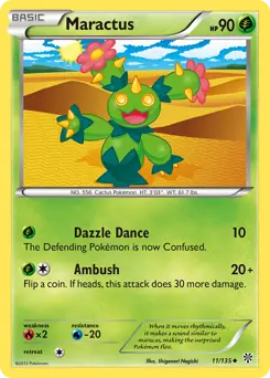 Maractus Pokemon card from Plasma Storm
