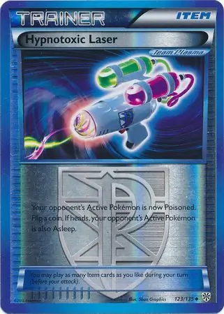 Hypnotoxic Laser Reverse Holo Pokemon card from Plasma Storm
