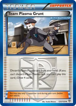 Team Plasma Grunt Pokemon card from Plasma Storm