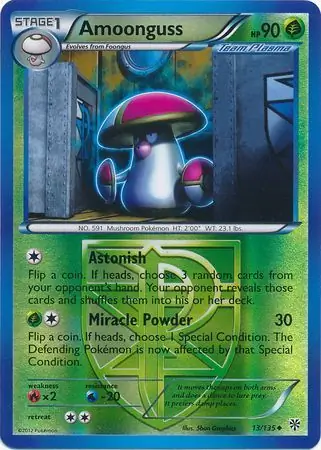 Amoonguss Reverse Holo Pokemon card from Plasma Storm