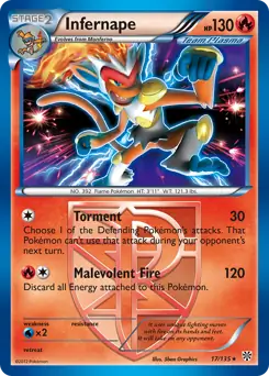 Infernape Holo Pokemon card from Plasma Storm
