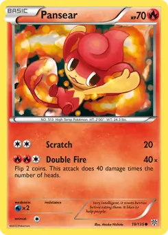 Pansear Pokemon card from Plasma Storm