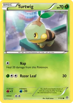 Turtwig Pokemon card from Plasma Storm