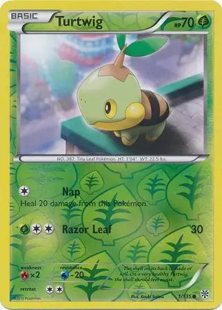 Turtwig Reverse Holo Pokemon card from Plasma Storm
