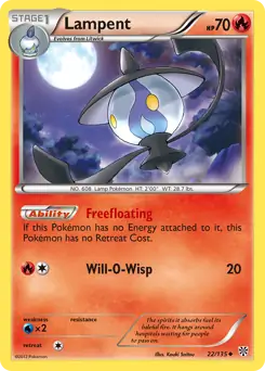 Lampent Pokemon card from Plasma Storm