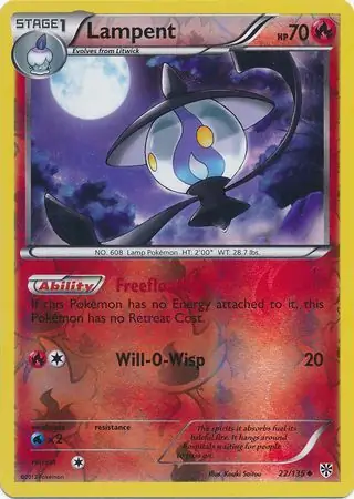 Lampent Reverse Holo Pokemon card from Plasma Storm