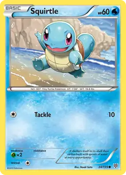 Squirtle Pokemon card from Plasma Storm