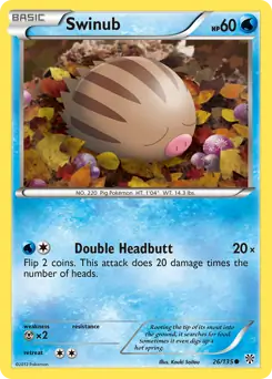 Swinub Pokemon card from Plasma Storm