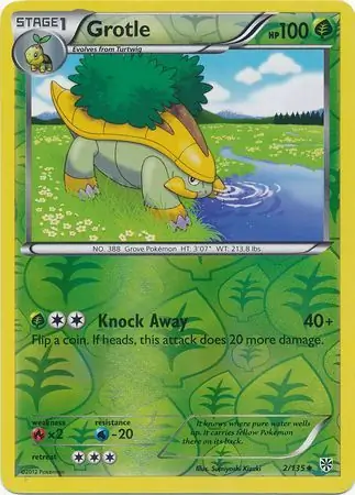 Grotle Reverse Holo Pokemon card from Plasma Storm
