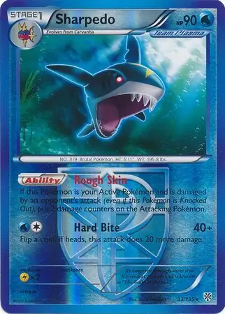 Sharpedo Reverse Holo Pokemon card from Plasma Storm