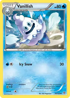 Vanillish Pokemon card from Plasma Storm