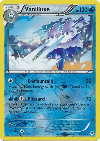 Vanilluxe Reverse Holo Pokemon card from Plasma Storm