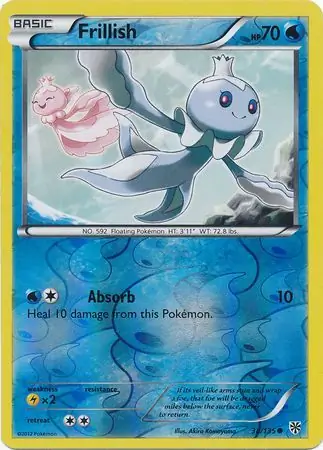 Frillish Reverse Holo Pokemon card from Plasma Storm