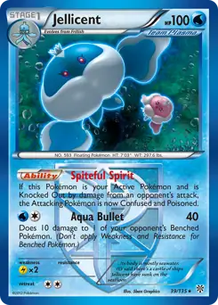 Jellicent Pokemon card from Plasma Storm