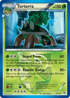 Torterra Pokemon card from Plasma Storm
