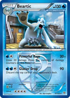 Beartic Pokemon card from Plasma Storm