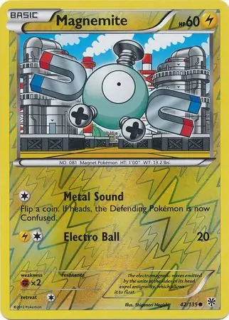 Magnemite Reverse Holo Pokemon card from Plasma Storm