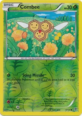 Combee Reverse Holo Pokemon card from Plasma Storm