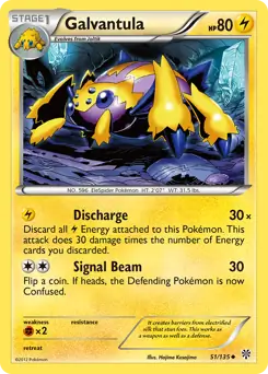 Galvantula Pokemon card from Plasma Storm