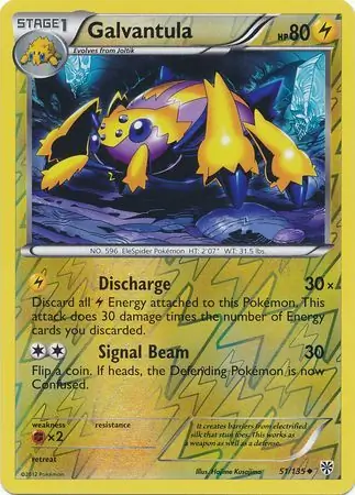 Galvantula Reverse Holo Pokemon card from Plasma Storm