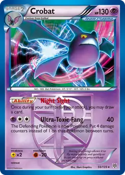 Crobat Holo Pokemon card from Plasma Storm