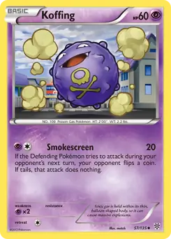 Koffing Pokemon card from Plasma Storm