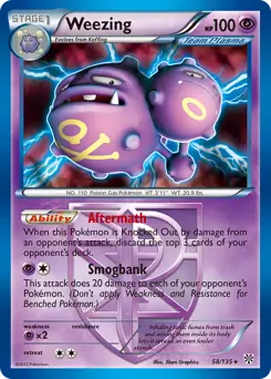 Weezing Holo Pokemon card from Plasma Storm