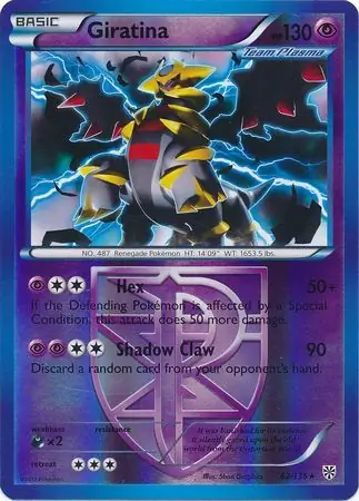 Giratina Reverse Holo Pokemon card from Plasma Storm