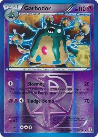 Garbodor Reverse Holo Pokemon card from Plasma Storm