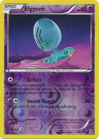 Elgyem Reverse Holo Pokemon card from Plasma Storm