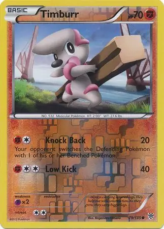 Timburr Reverse Holo Pokemon card from Plasma Storm