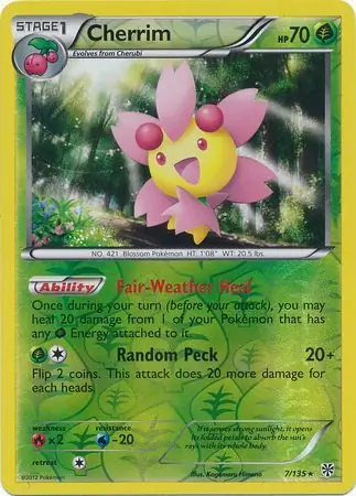 Cherrim Reverse Holo Pokemon card from Plasma Storm