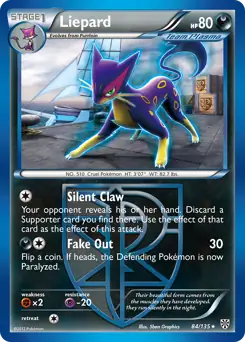 Liepard Pokemon card from Plasma Storm